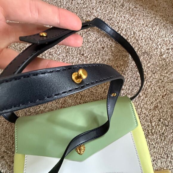 Y2K Anne Klein Colorblock Crossbody Shoulder Purse – Retro, Lion Emblem Closure - Picture 4 of 12